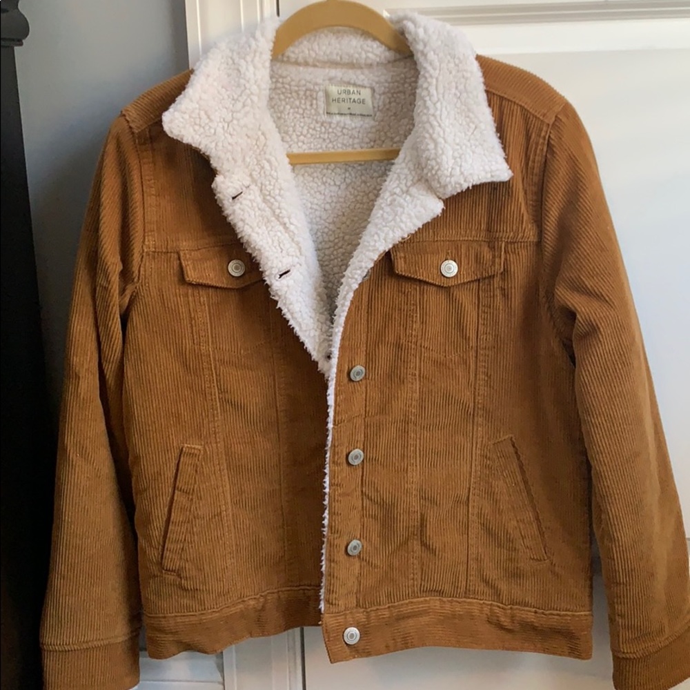 BROWN CORDUROY JACKET WITH SHERPA